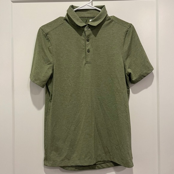 Lululemon Other - Lululemon Mens Evolution Polo Shirt Heathered Olive Green Short Sleeve Size S